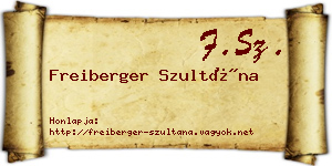 Freiberger Szultána névjegykártya